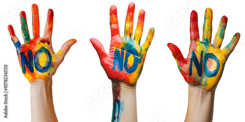 Children's painted hands with 