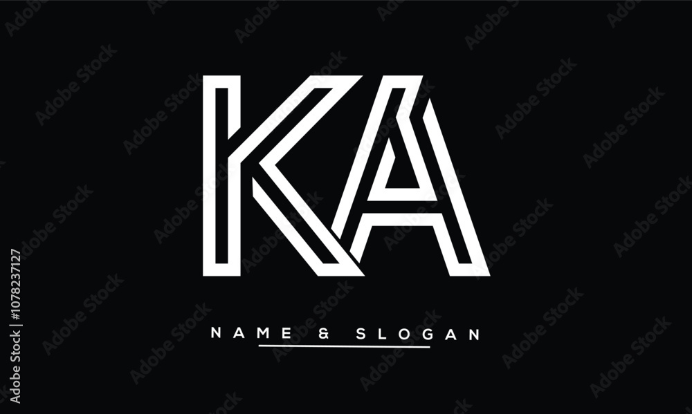 KA, AK, K, A Abstract Letters Logo Monogram KA, AK, K, A Abstract Letters Logo Monogram