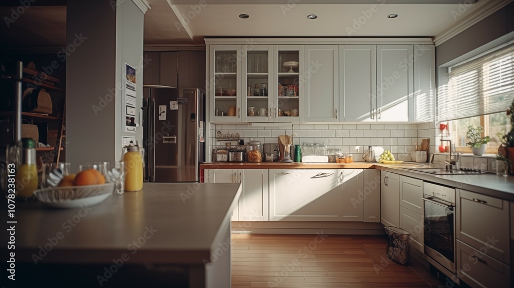 A Portrait of a warm and inviting, contemporary Kitchen. Perfect for Kitchen Inspo and Advertisements.