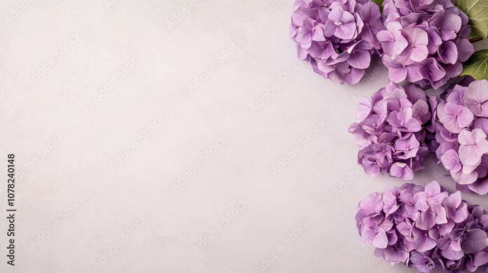 Pink Hydrangea Flowers on a White Background Pink Hydrangea Flowers on a White Background