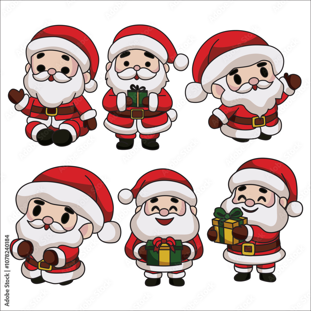 cute santa claus set vector illustration cute santa claus set vector illustration
