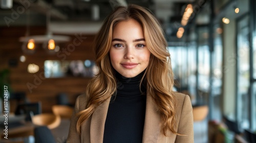 Wallpaper Mural Confident Young Businesswoman in Modern Office Setting Torontodigital.ca