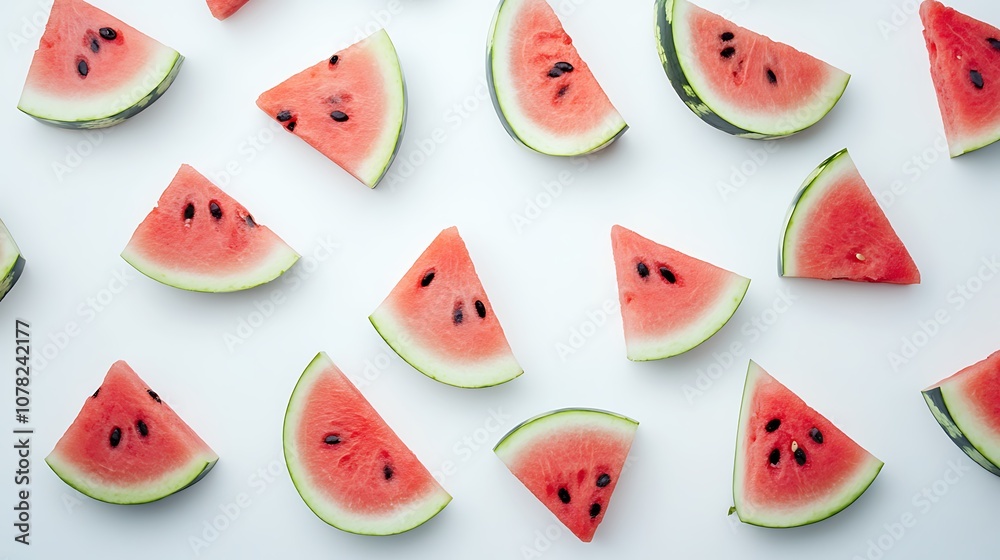Watermelon Slices on White Background Watermelon Slices on White Background