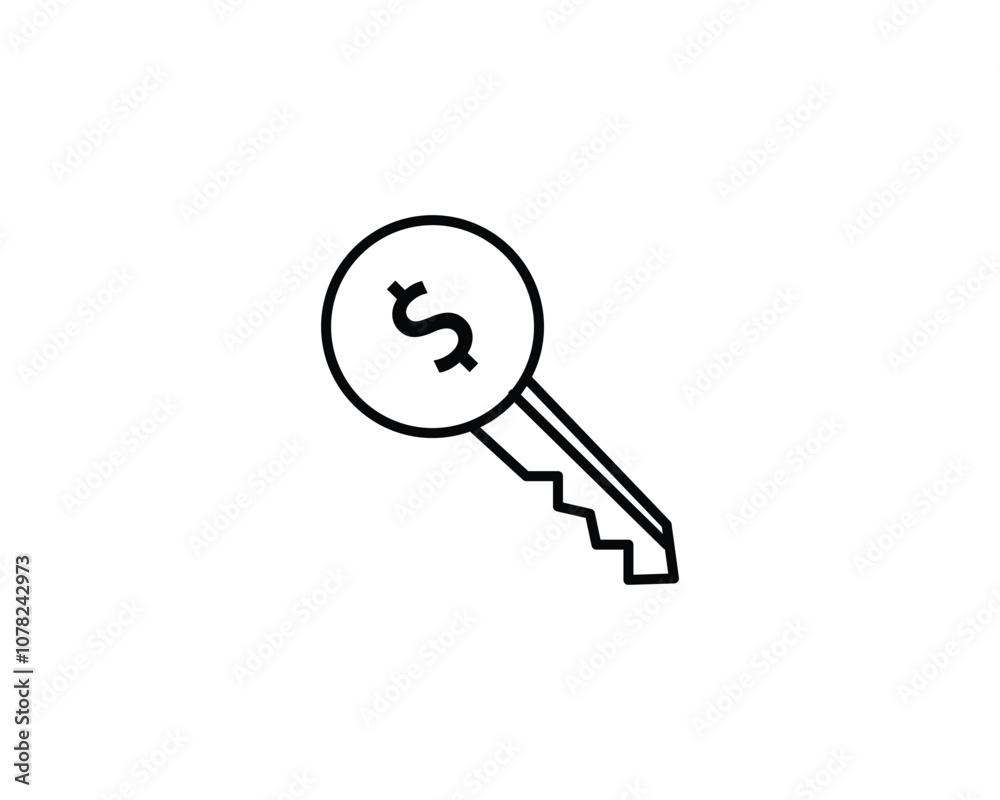 Business key icon vector symbol design illustration