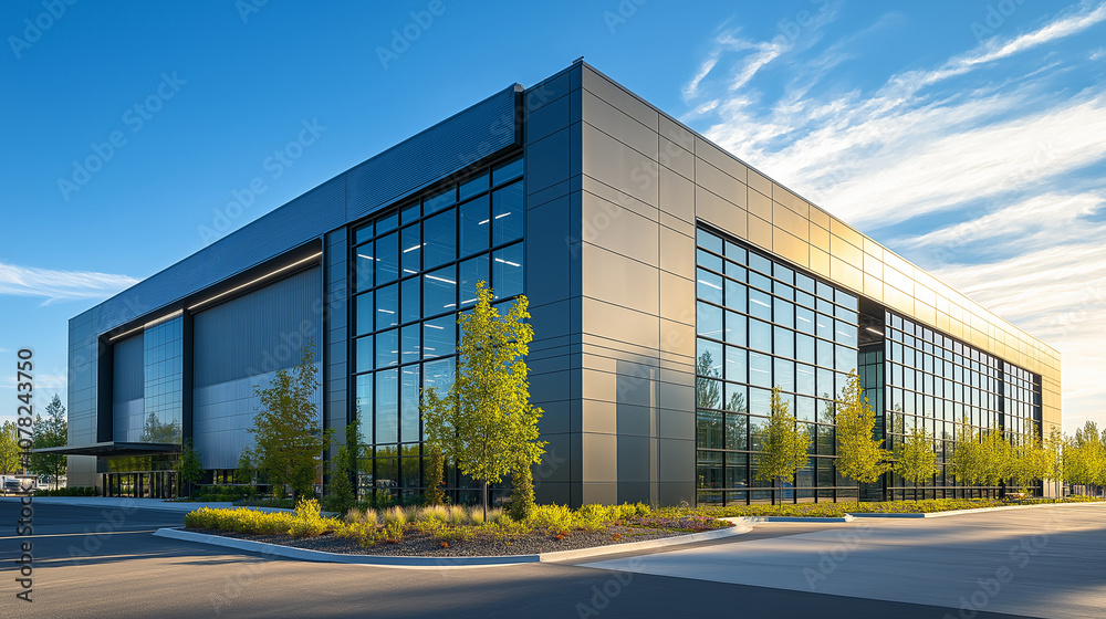 custom made wallpaper toronto digitalA large building with a lot of windows and a green area in front of it