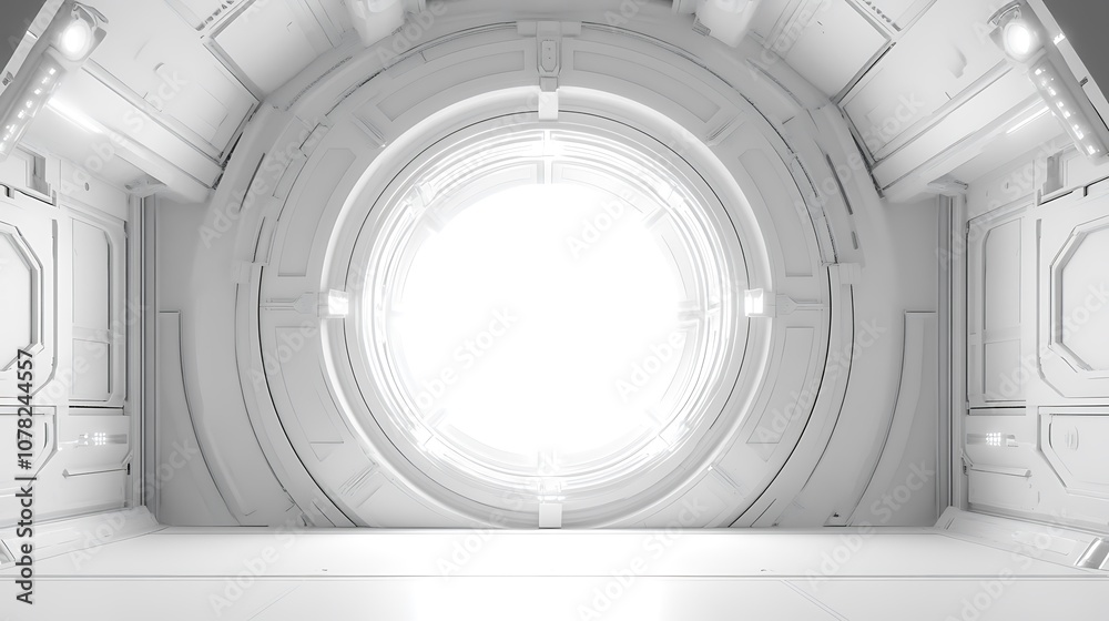 Fototapeta premium Futuristic White Tunnel