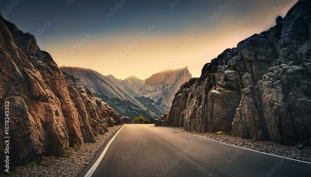 Fototapeta premium Dangerous mountain road
