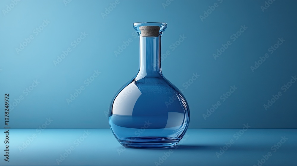 conical flask with blue background 3d rendering conical flask with blue background 3d rendering