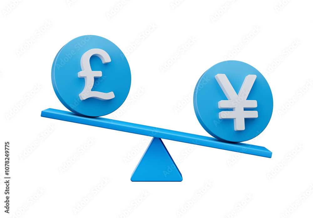 3d White Pound And Yen Symbol On Rounded Blue Icons With 3d Balance Weight Seesaw, 3d illustration
3d White Pound And Yen Symbol On Rounded Blue Icons With 3d Balance Weight Seesaw, 3d illustration