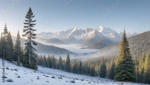 winter landscape in the mountains