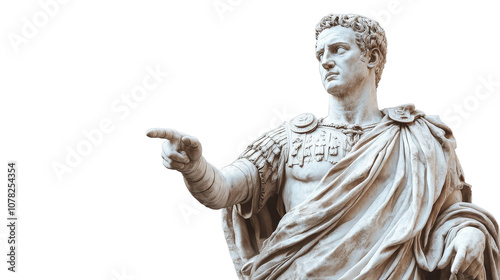 Roman statue isolated on transparent background photo