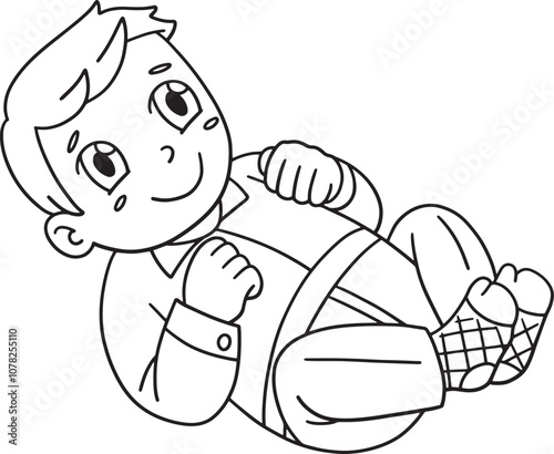Baptism Baby Being Raised Isolated Coloring Page