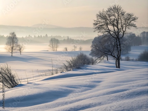 Illumination and snow blurred background