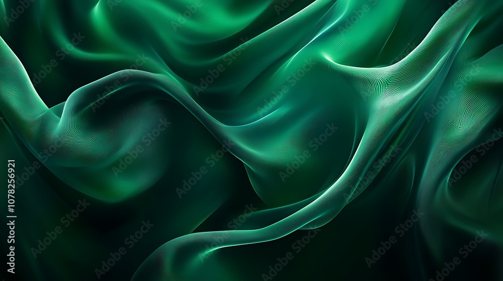Obraz premium Smooth dark green abstract pattern for background and banner designs