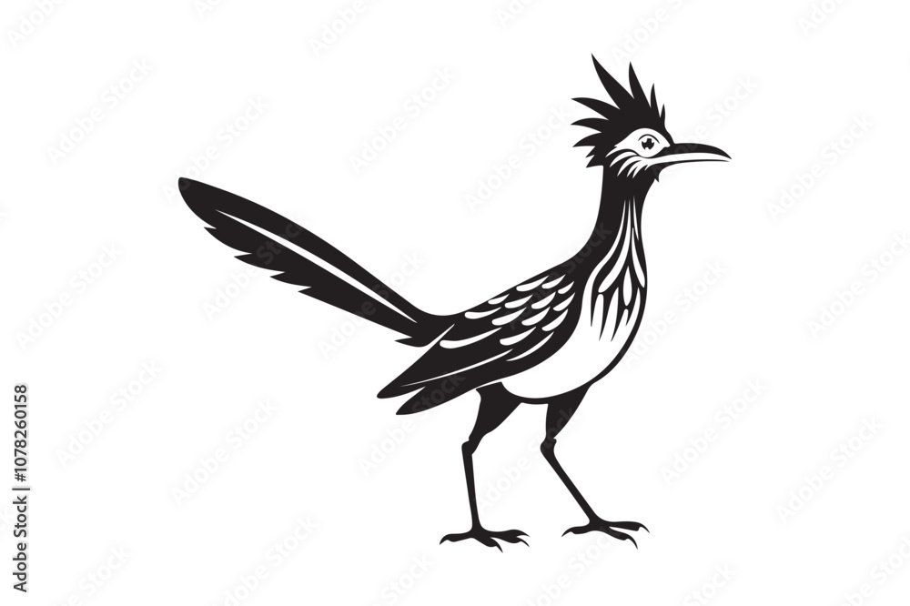 Obraz premium Greater Roadrunner silhouette vector bundle illustration, Greater Roadrunner silhouette 