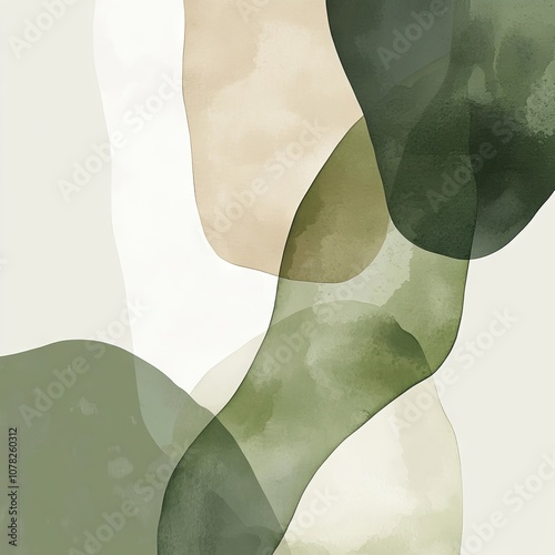 Minimalist Abstract Poster with Boho Japandi Nordic Vibes and Organic Flowing Patterns