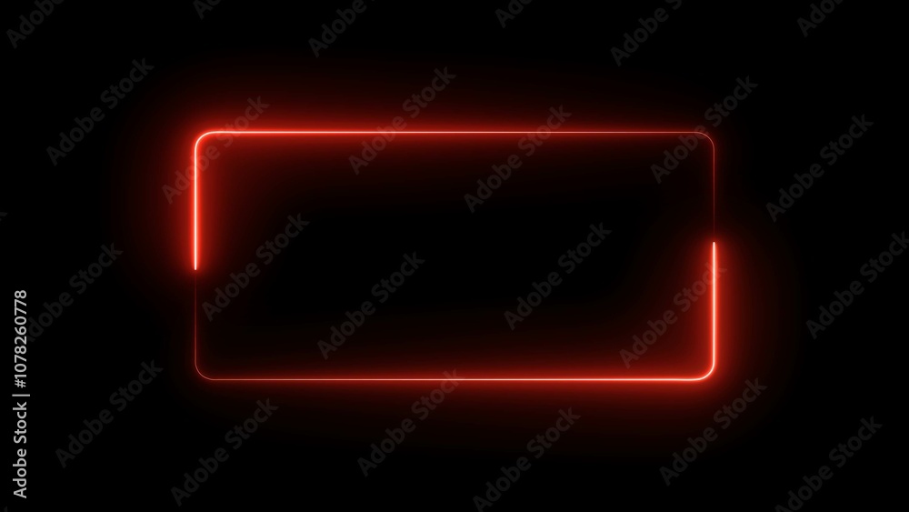 Neon rectangle border frame illustration background. Seamless loop neon line. Neon rectangle border frame illustration background. Seamless loop neon line.