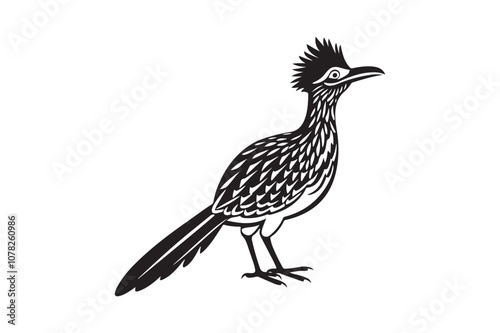 Greater Roadrunner silhouette vector bundle illustration, Greater Roadrunner silhouette 