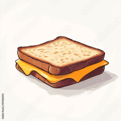 Classic grilled cheese sandwich, golden and gooey goodness. AI generative. photo