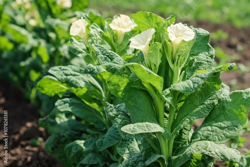 Aromatic Nicotiana alata a flowering perennial with stunning blooms in nature photo