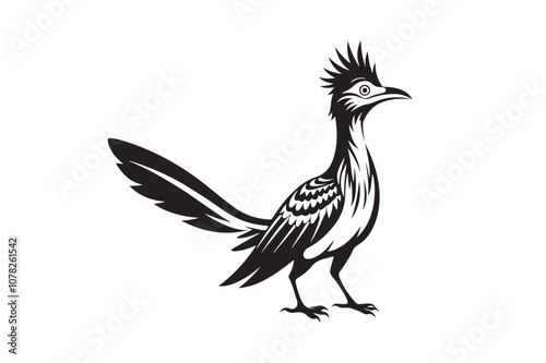 Greater Roadrunner silhouette vector bundle illustration, Greater Roadrunner silhouette 