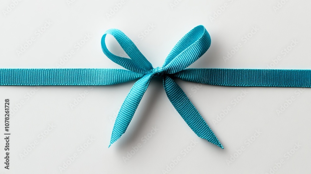 Blue Ribbon Bow on White Background Blue Ribbon Bow on White Background