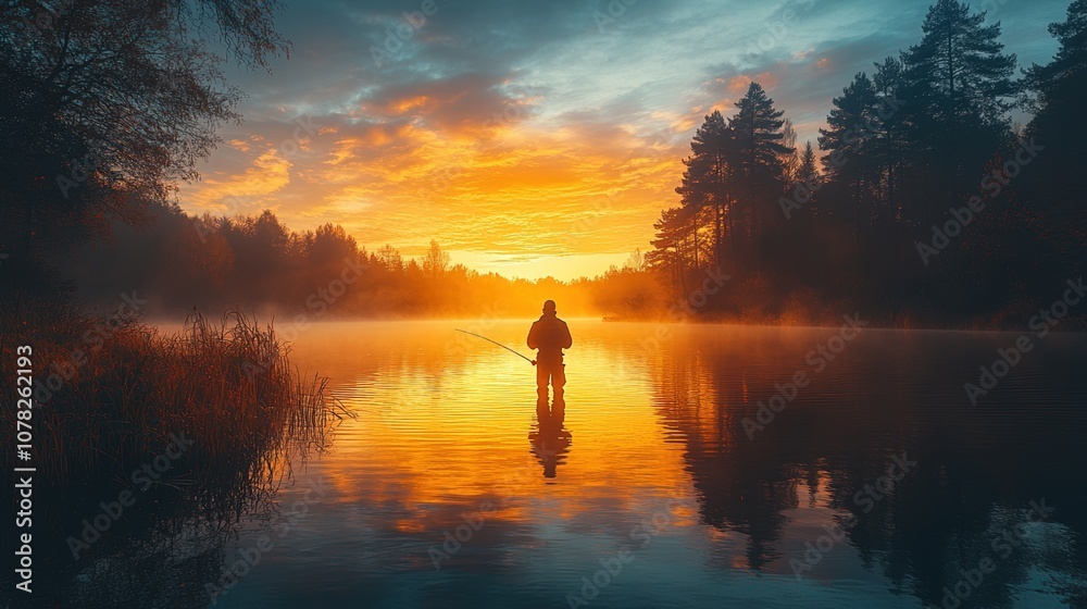 Peaceful Angling A Day of Fishing on the Lake Peaceful Angling A Day of Fishing on the Lake