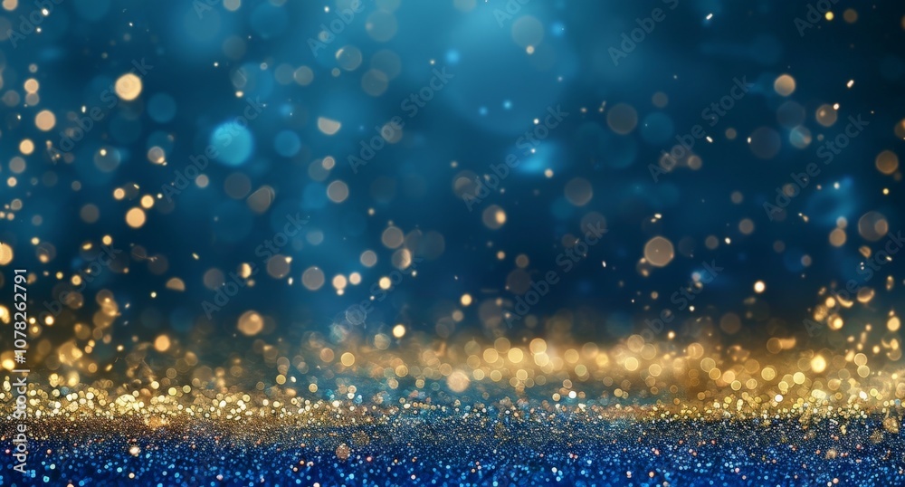 Obraz premium Abstract Blue and Gold Glitter Background