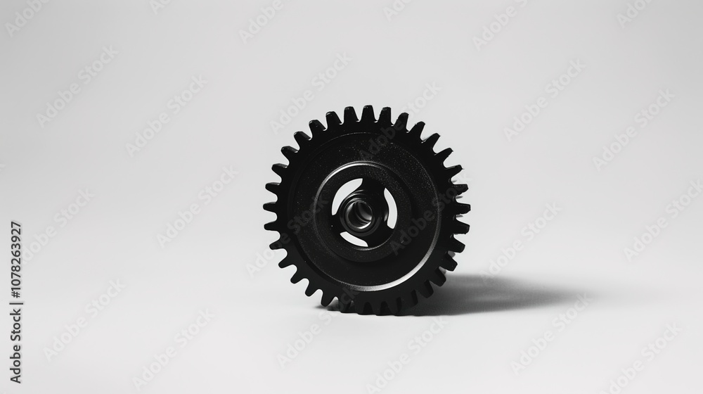 Striking Black Gears on White Background: A Mechanical Masterpiece Striking Black Gears on White Background: A Mechanical Masterpiece