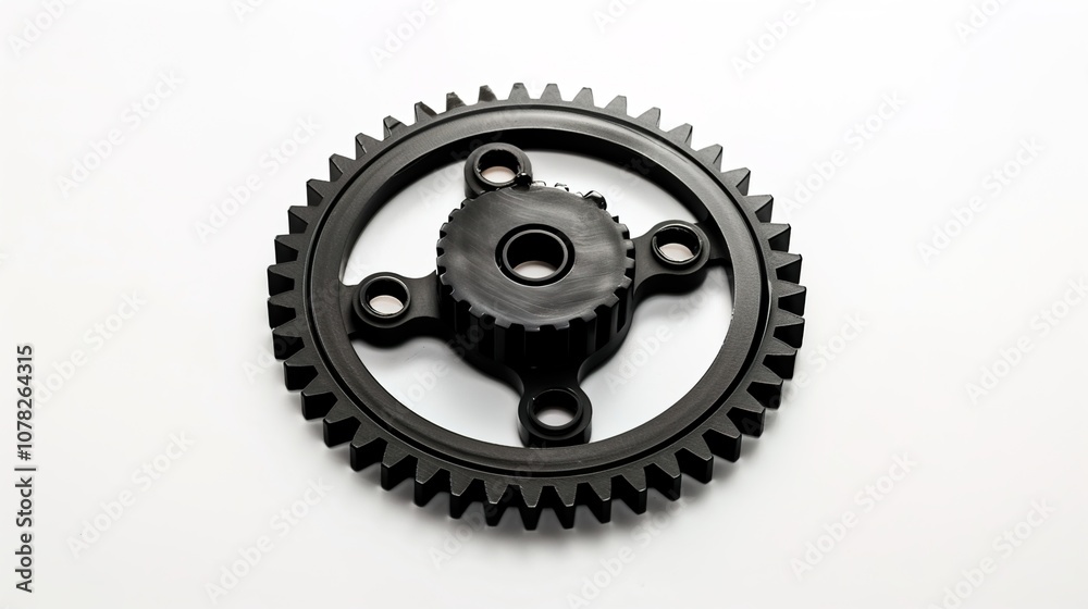 Striking Black Gears on White Background: A Mechanical Masterpiece Striking Black Gears on White Background: A Mechanical Masterpiece