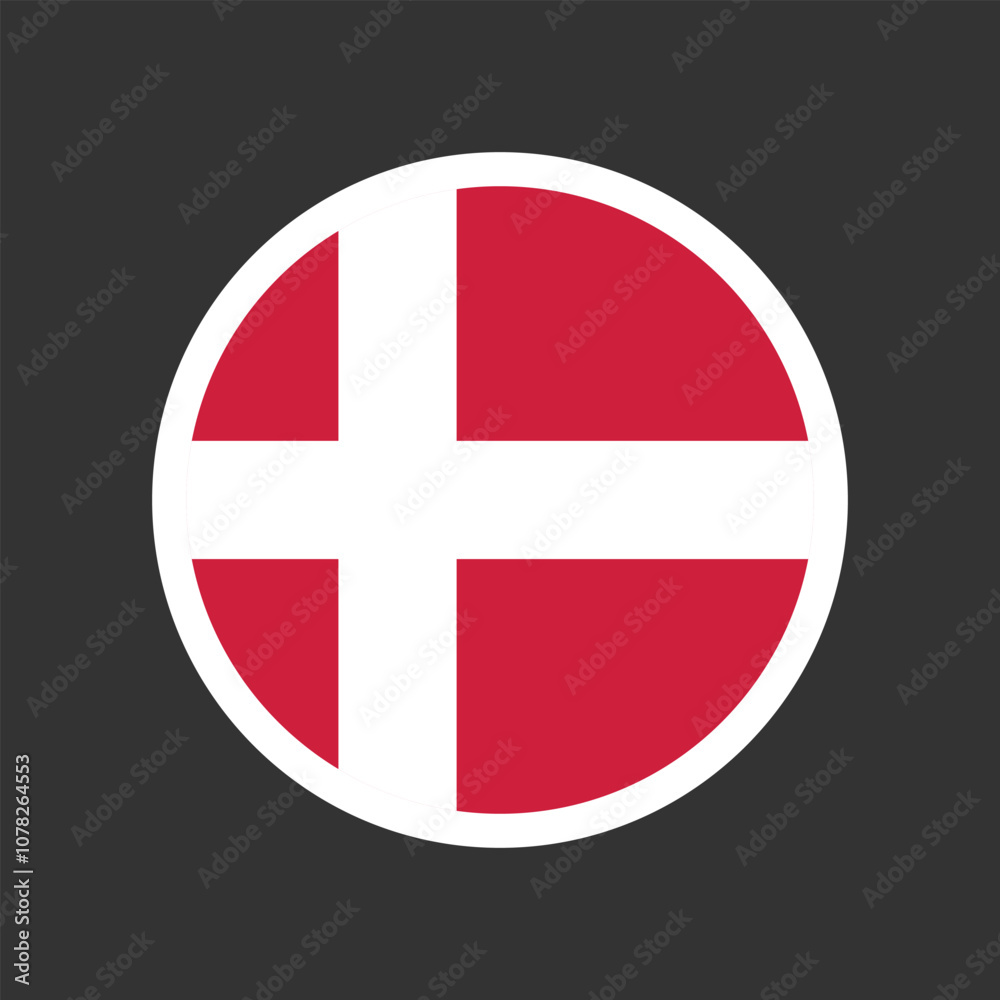 Denmark Round Circle Flag Vector Design Denmark Round Circle Flag Vector Design