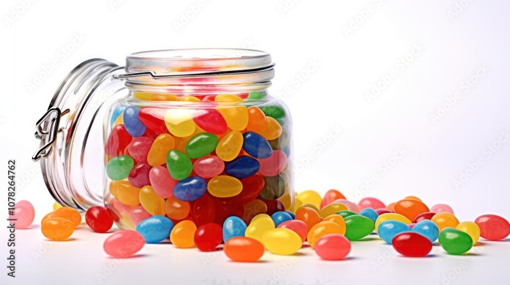 Colorful Jelly Beans in a Glass Jar Colorful Jelly Beans in a Glass Jar