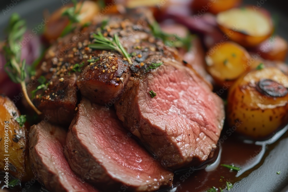 Fresh delicious beef in close up Fresh delicious beef in close up