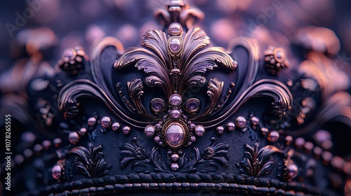 design an ad for a royalty or luxury lifestyle brand with a rich regal purple and black background that exudes luxury and opulence text could be in a ornate cursive font to match the royal theme