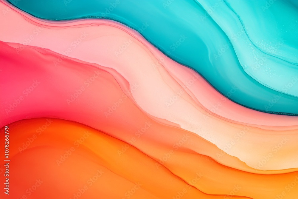 Obraz premium Colorful Abstract Waves with Gradient Flow Background