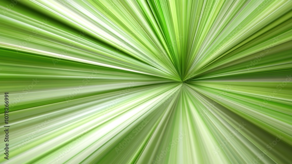 Obraz premium Abstract Green Background with Dynamic Lines Evoking Freshness and Vibrancy, Featuring Radiating Stripes in Varying Shades of Green Ideal for Nature Themes and Wellness Concepts