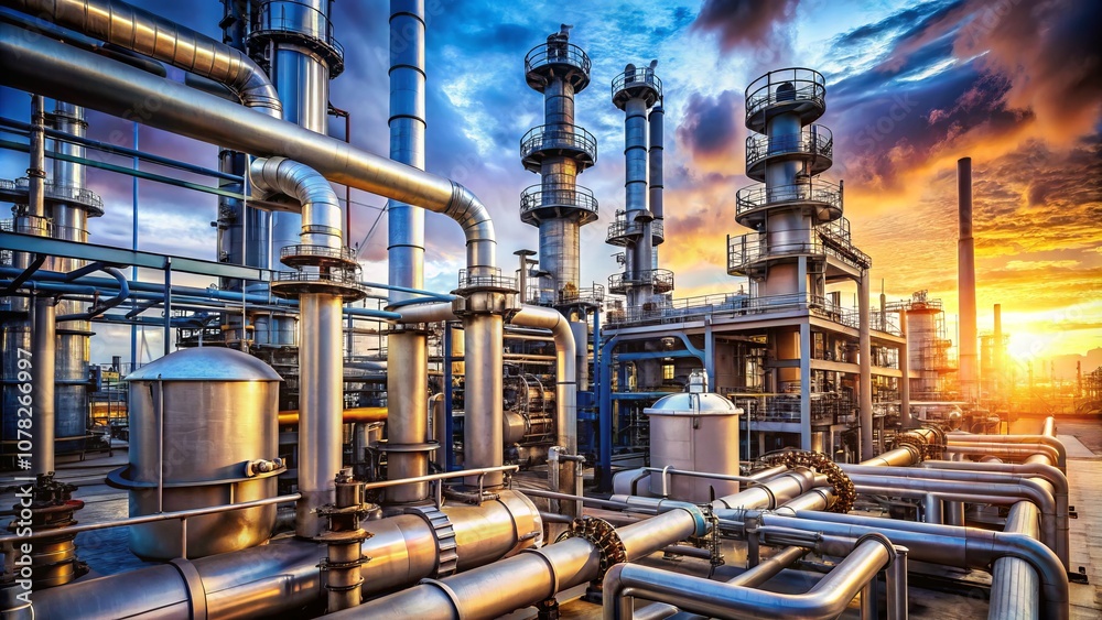 Minimalist Photography of Refinery Plant Equipment Featuring Pump Pipeline, Oil and Gas Valves, and Pressure Safety Valves in an Industrial Setting Minimalist Photography of Refinery Plant Equipment Featuring Pump Pipeline, Oil and Gas Valves, and Pressure Safety Valves in an Industrial Setting