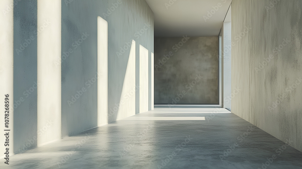 Modern office with blank wall for mockup template