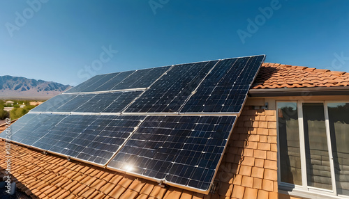 Modern Solar Panels on Las Vegas Home Under Sunny Skies – Clean Energy and Sustainability