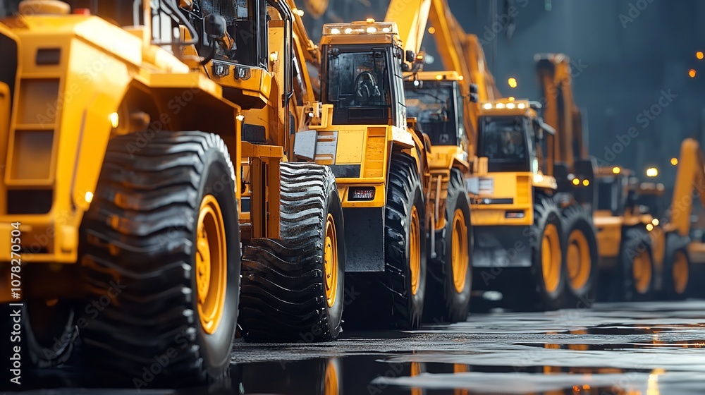 Fleet of Yellow Construction Machines
Fleet of Yellow Construction Machines