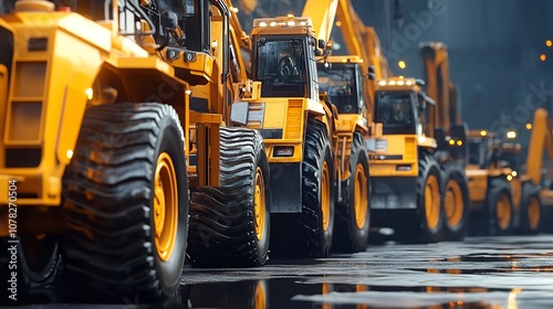 Fleet of Yellow Construction Machines

 photo