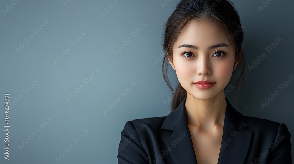 Confident businesswoman showcases professionalism