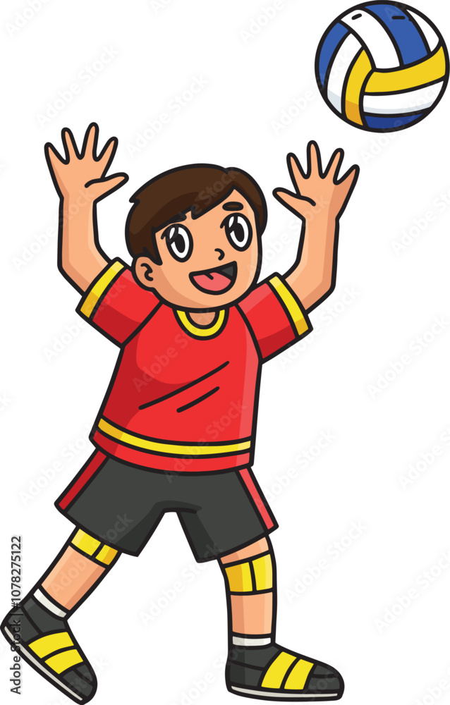Volleyball Player Tossing the Ball Cartoon Clipart Volleyball Player Tossing the Ball Cartoon Clipart