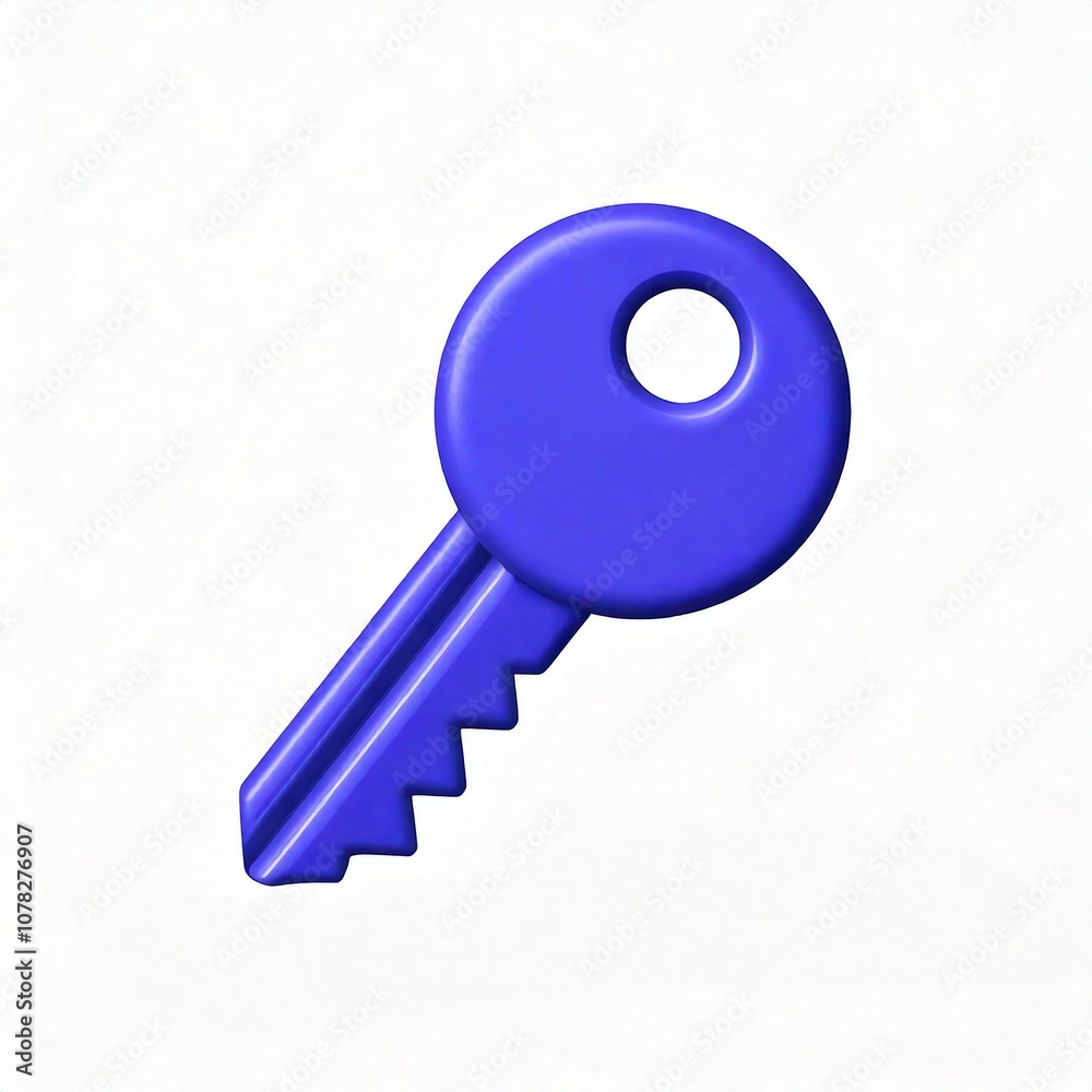 A vibrant blue key symbolizing security and access in a minimalist design. A vibrant blue key symbolizing security and access in a minimalist design.