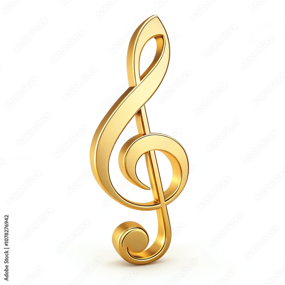 A shiny golden treble clef symbolizing music and creativity. A shiny golden treble clef symbolizing music and creativity.