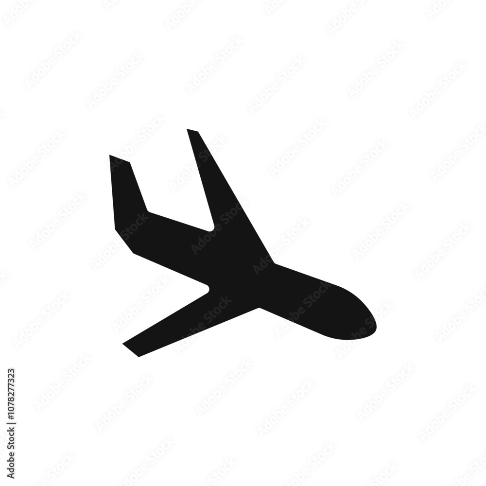 Obraz premium Airplane icon Flat simple outline set