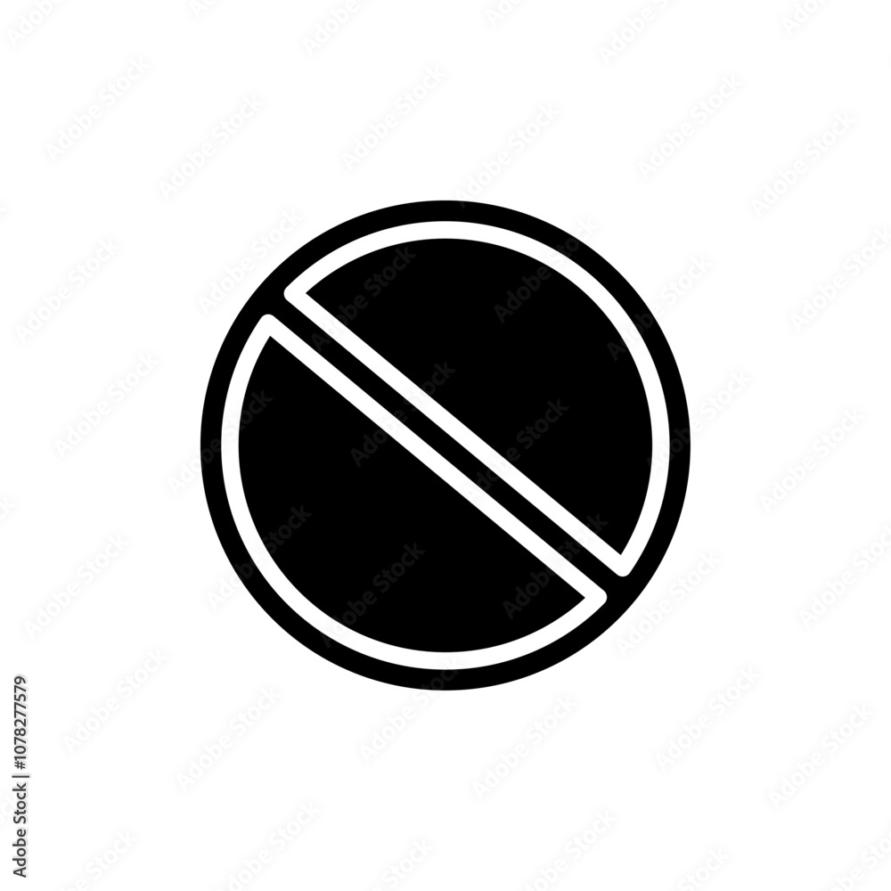 Blocked icon Flat simple outline set Blocked icon Flat simple outline set