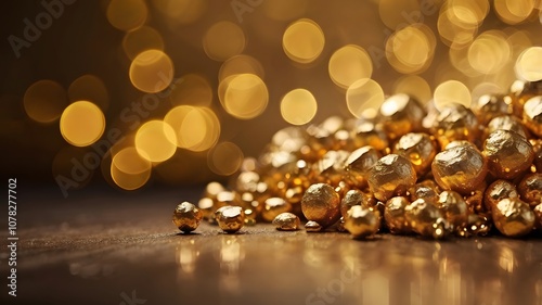 Golden Bokeh Christmas Sparks Background