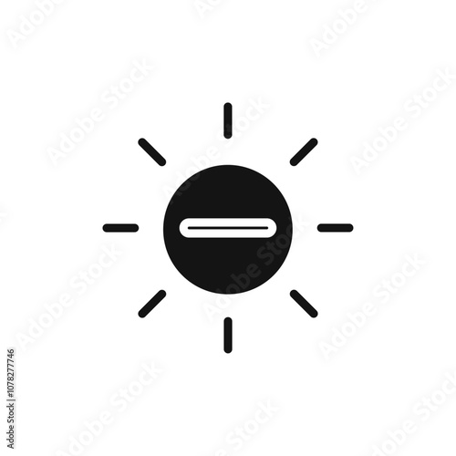 Brightness icon Flat simple outline set