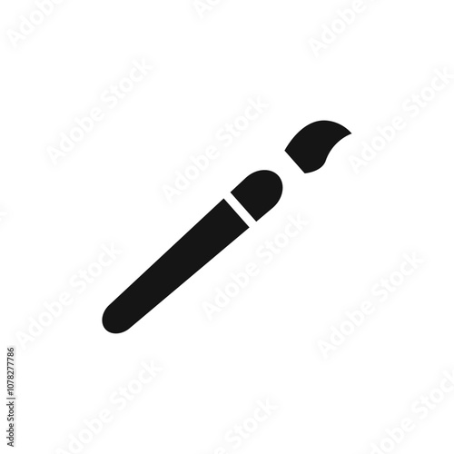 Brush icon Flat simple outline set